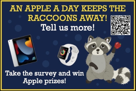 Apple a day prizes racoon 2026